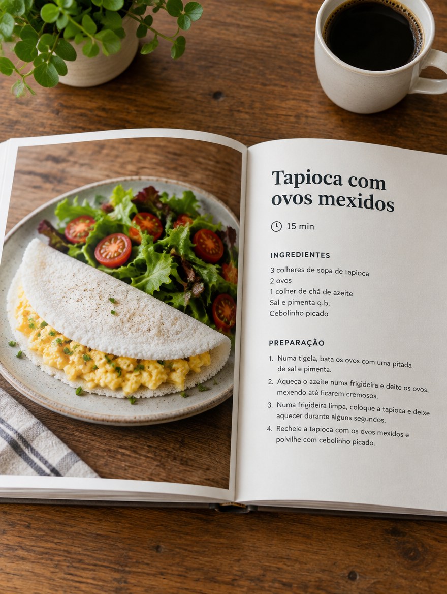 Uma receita impressa em cima da mesa
